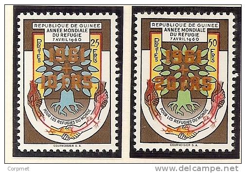 REFUGEES - GUINEE  - 1961  - Surcharged En Jaune-orange  Yvert # 52/53 Complete Set - MINT (NH) - Flüchtlinge