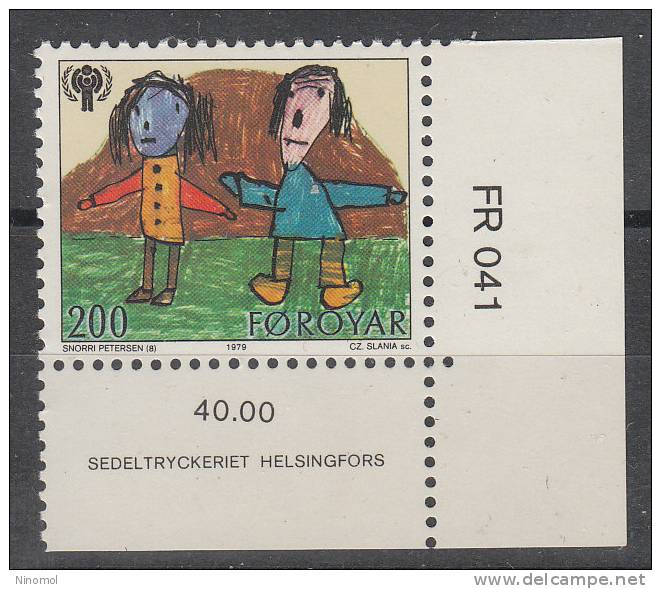 Faroer   -   1979.  Unicef.  Bambole.  Puppets.  Disegno Infantile.  Drawing. MNH.  Very Fine - Poppen