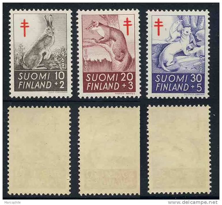 FINLANDE - ANIMAUX / 1962  -   SERIE COMPLETE  -  #  527 A 529 ** - Neufs