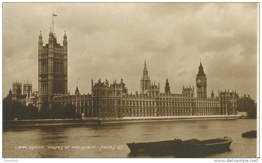 Britain United Kingdom - Houses Of Parliament, London 1930 Real Photo Postcard [P1396] - Houses Of Parliament