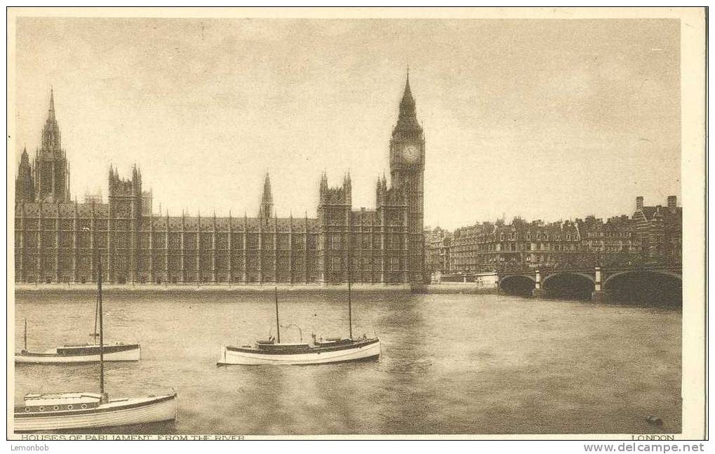 Britain United Kingdom - Houses Of Parliament, From The River London Early 1900s Postcard [P1397] - Houses Of Parliament