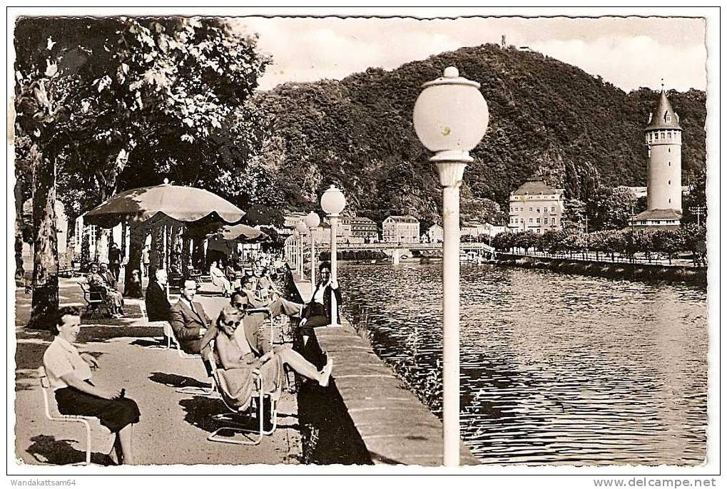 AK 102 Das Idyllische BAD EMS Partie Im Kurgarten Sonnenschirm Quellenturm 14.9.56-12 (22b) BAD EMS H Nach Witten - Ruhr - Bad Ems