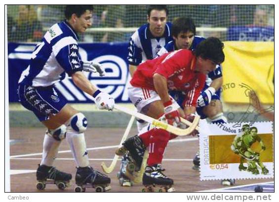 PORTUGAL  MAXIMUN CARD CARTE ROLLER  RINK  PATINES  SKATE HOCKEY  6TH  WORLD CUP  FEMMES 2002 - Hockey (sur Gazon)