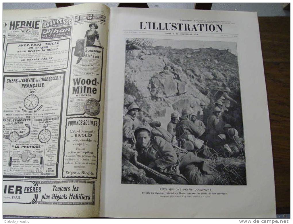 L' Illustration  Le 11/11/ 1916 (état Exceptionnel ) ...Saint-Michel-de-Maurie Nne ; Général GERARD ; Front Italien. - L'Illustration