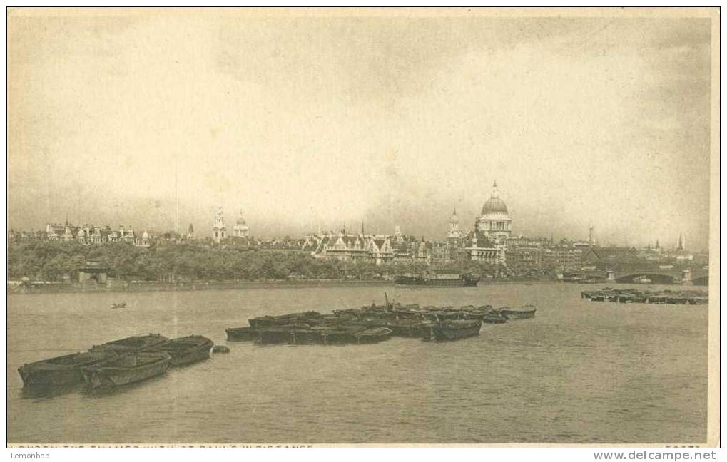 Britain United Kingdom - London, The Thames With St. Paul's In Distance Early 1900s Postcard [P1408] - River Thames