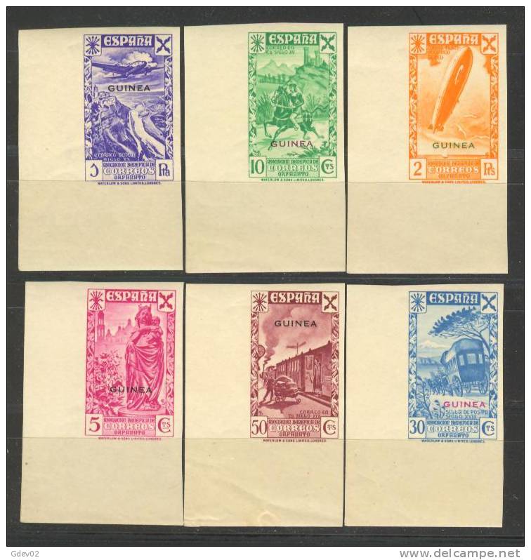 GUIBESD1-L2645TAGUIEC.Guinee.Historia  Correo. GUINEA ESPAÑOLA BENEFICENCIA 1938.(Ed 1/6sd**)s/c.SIN DENTAR LUJO.RA - Guinea Ecuatorial