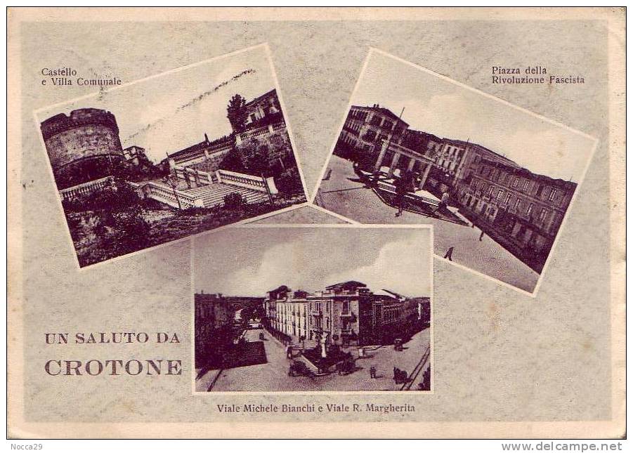 CROTONE 1942 UN SALUTO. CON TIMBRI MILITARI E DI CENSURA. RARA!!!! - Crotone