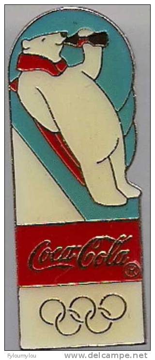 Joli Pin´s COCA COLA Jeux Olympiques - Motif Ours Blanc - Coca-Cola