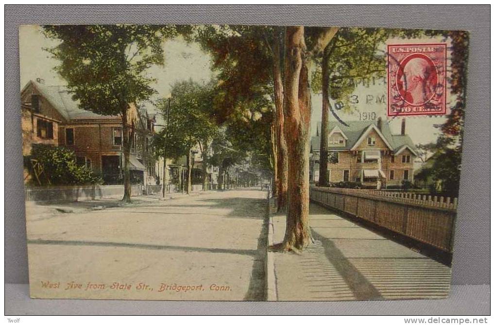 West Ave. From State Str., Bridgeport, Conn. -  Published By Danziger & Berman, New Haven, Conn. N°134 - Made In Germany - Bridgeport