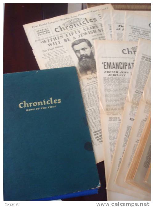 JUDAICA - CHRONICLES OF THE PAST - From Cruzades To Herzl´s Vision - 24 NEWSPAPERS Design W/ Hard Cover - 1st Edition - Judaism
