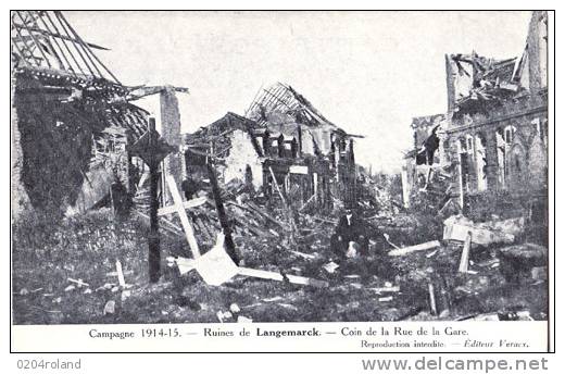 Langemarck : Ruines - Coin De La Rue De La Gare   : Achat Immédiat - Langemark-Poelkapelle