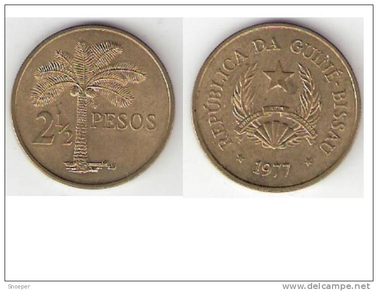 Guinea Bissau  2,5 Peso 1977 Km 19  Xf+ - Guinea-Bissau