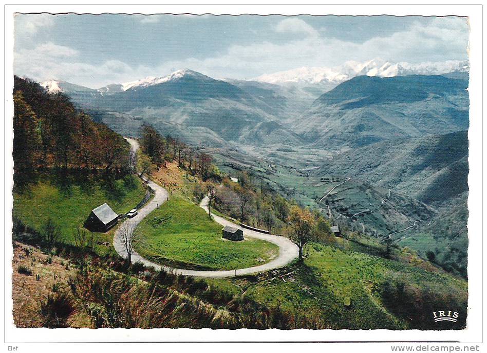 Hautes-Pyrénées: Le Col D'Aspin ; La Grande Boucle "le Fer à Cheval";+ Cachet La Barthe De Neste 1962; TB - La Barthe De Neste