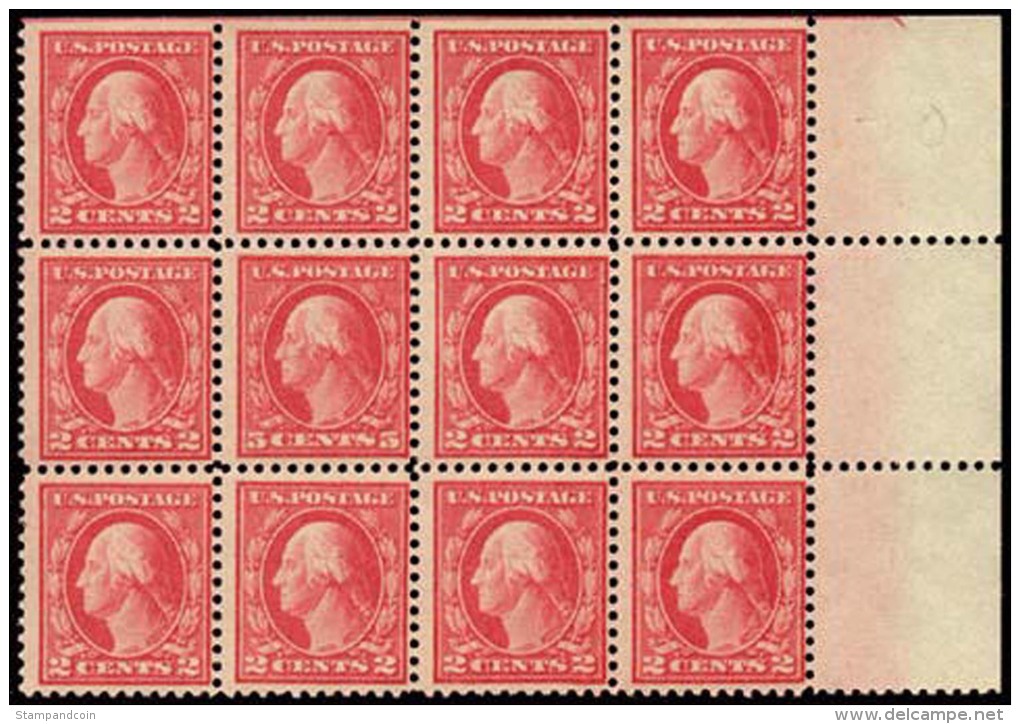 US #505 MNH 5c Rose Washington Error Block Of 12 From 1917 - Unused Stamps