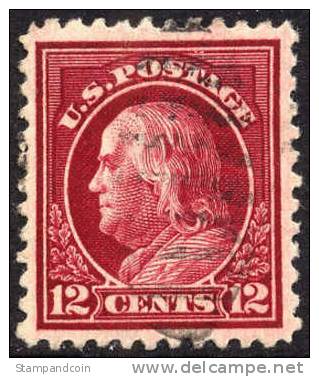 US #512a XF Used 12c Brown Carmine Franklin From 1917 - Oblitérés