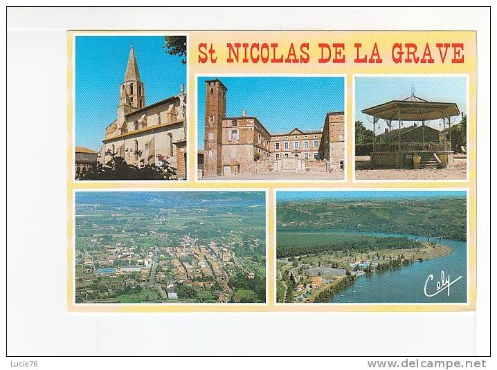 SAINT  NICOLAS DE LA GRAVE -  5 Vues  : Eglise, Château, Kiosque, Base De Plein Air - Saint Nicolas De La Grave