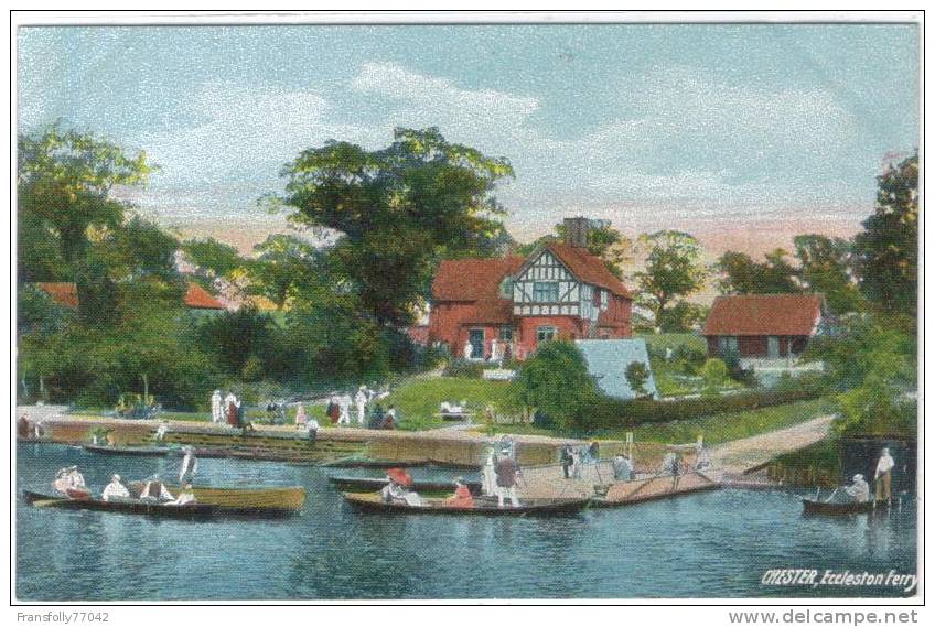 CHESTER ENGLAND U.K. Eccleston Ferry BOAT HOUSE Landing ROWERS Circa- 1910 - Chester