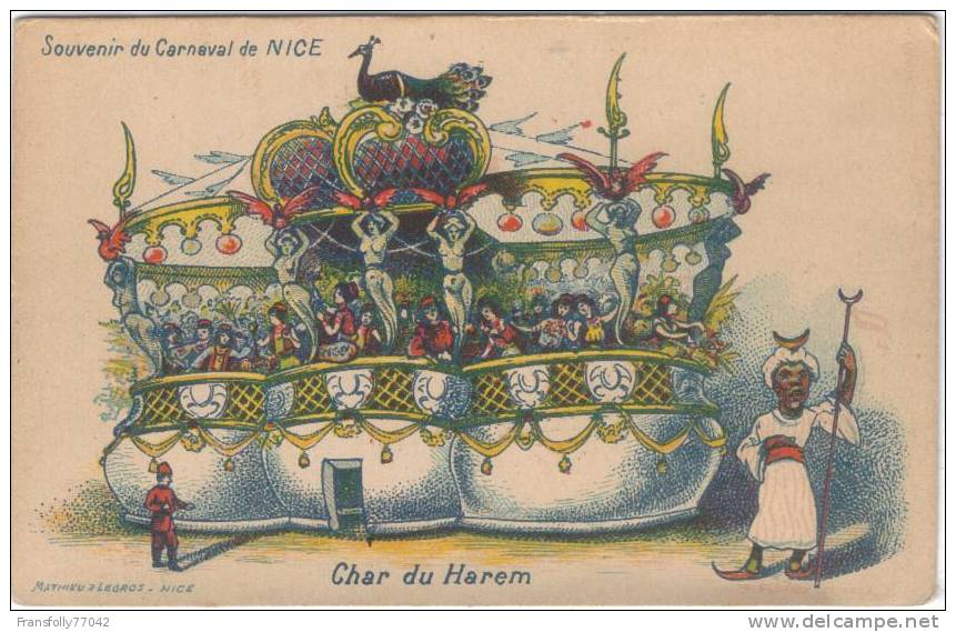 CARNAVAL De NICE Char Du Harem MATHIEU & LEGROS Circa - 1900-1905 - Carnaval