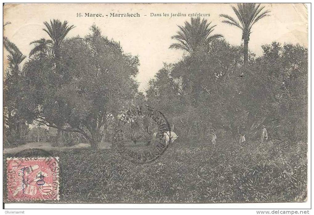 Maroc  Marrakech Dans Les Jardins Extérieurs Oblitération Lucnam Tonkin - Marrakech