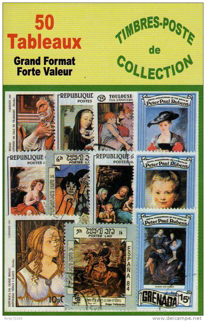 Lot De 50 Timbres Grand Format Sur Les TABLEAUX - Vrac (max 999 Timbres)