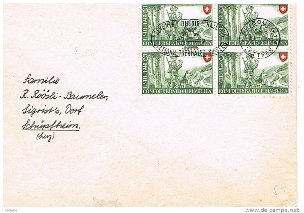 Carta, FRIBOURG 1948  ( Suiza),Stations Thermales Suisses, Cover, Lettre, Letter - Cartas & Documentos