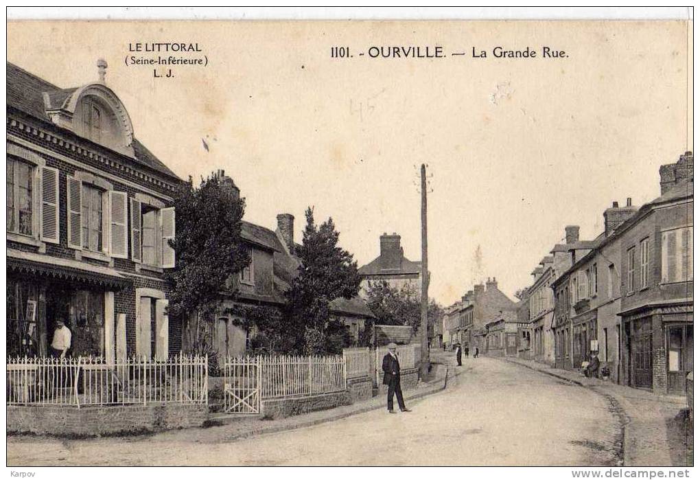 CPA ANIMEE - OURVILLE - LA GRANDE RUE - Ourville En Caux