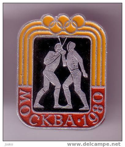 SUMMER OLYMPIC GAMES MOSCOW 1980 - FENCING Old Pin Badge Jeux Olympiques Escrime Esgrima Fechten Scherma Fence Olympia - Fencing