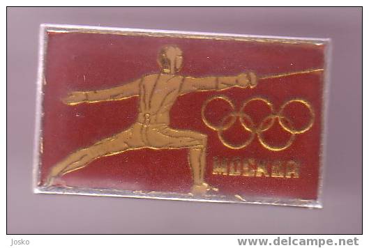 SUMMER OLYMPIC GAMES MOSCOW 1980 - FENCING Old Pin Badge Jeux Olympiques Escrime Esgrima Fechten Scherma Fence Olympia - Schermen