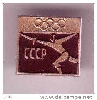 SUMMER OLYMPIC GAMES MOSCOW 1980 - FENCING Old Pin Badge Jeux Olympiques Escrime Esgrima Fechten Scherma Fence Olympia - Schermen