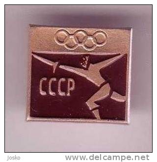 SUMMER OLYMPIC GAMES MOSCOW 1980 - FENCING Old Pin Badge Jeux Olympiques Escrime Esgrima Fechten Scherma Fence Olympia - Fechten