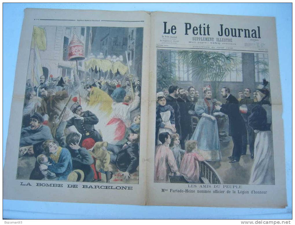 LE PETIT JOURNAL N° 0292 21/06/1896 ATTENTAT A LA BOMBE A L'EGLISE SANTA MARIA A BARCELONE - Le Petit Journal