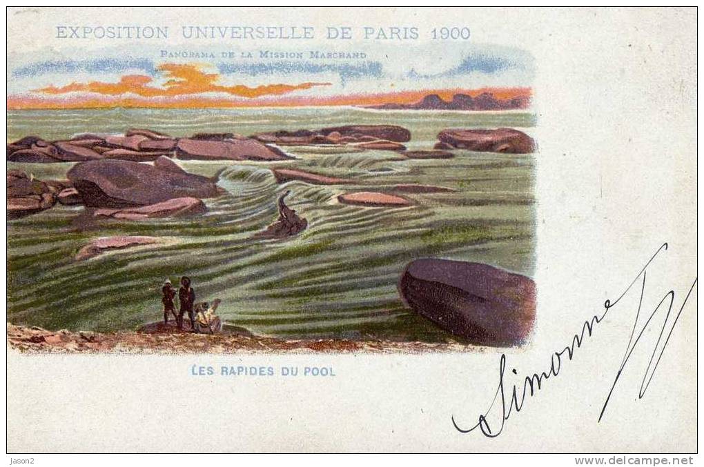 Cpa Paris Exposition Universelle De 1900 ( Les Rapides Du Pool) Panorama De La Mission Marchand 1895 - Expositions