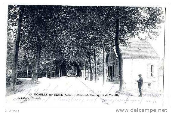 Cpa ROMILLY SUR SEINE Routes De Sauvage Et Marcilly - Ed Canlay Chalopin N°23 - Romilly-sur-Seine