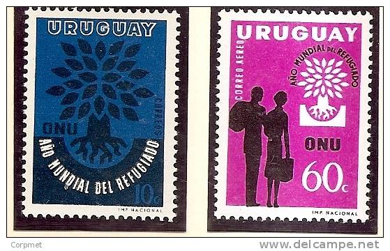 REFUGEES - URUGUAY - 1960  Yvert # 678 + A206 Complete Set - MINT (NH) - Flüchtlinge