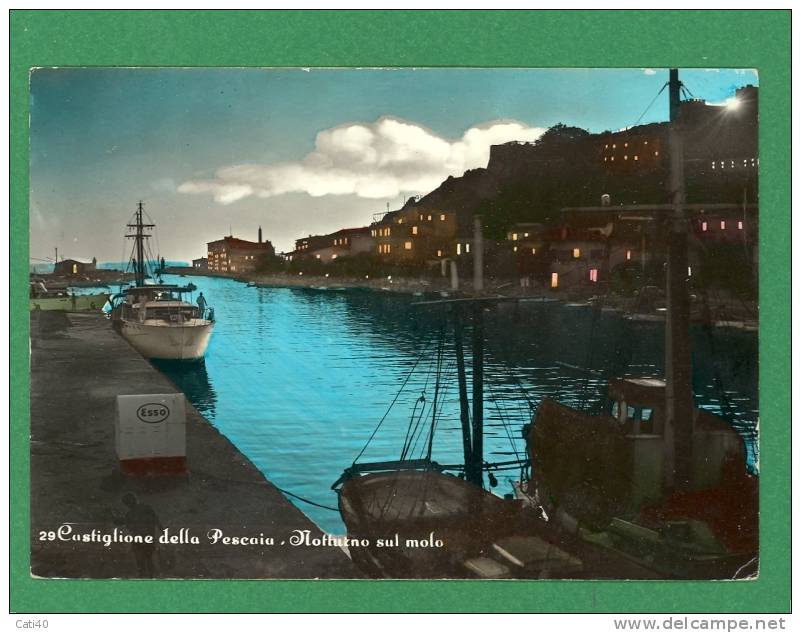 CARTOLINA- CASTIGLIONE DELLA PESCAIA-NOTTURNO SUL MOLO - Grosseto