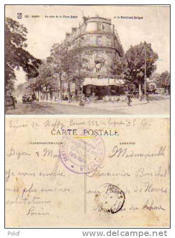 Dijon - Un Coin De La Place Darcy Et Le Bd Sevigne - Cachet Militaire     (8981) - Dijon