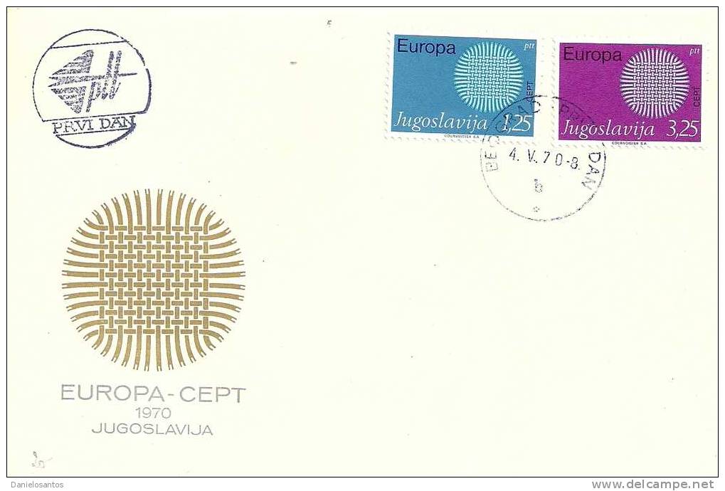 Jugoslavia Jugoslavija Yugoslavia 1970 FDC Europa CEPT - 1970