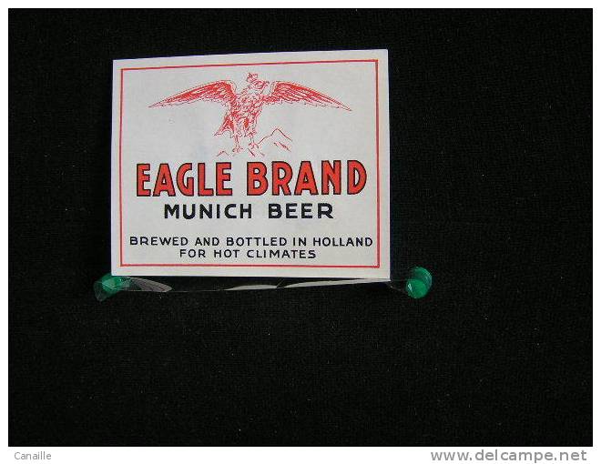 Etiquette,Beer Label -  Eagle Brand Munich Beer, Brewed And Bottled In Holland For Hot Climates - Beer