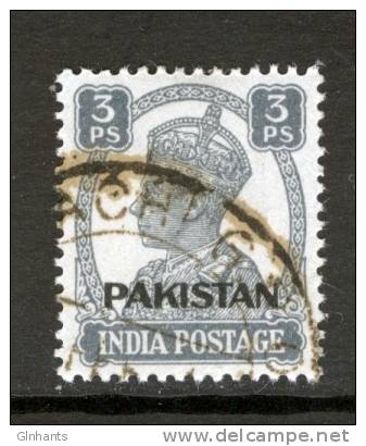 PAKISTAN - 1947 DEFINITIVE 3P SLATE FINE USED CTO - Pakistan