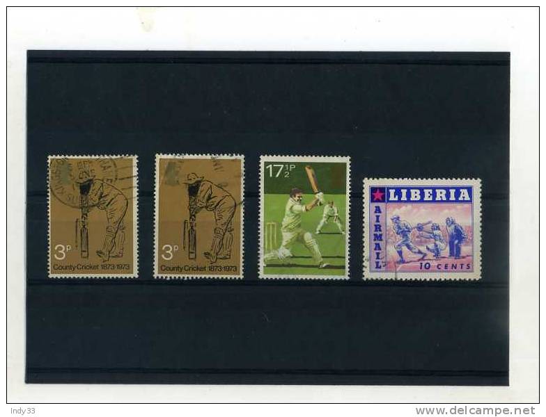 - TIMBRES SUR LE CRICKET . PAYS DIVERS - Cricket