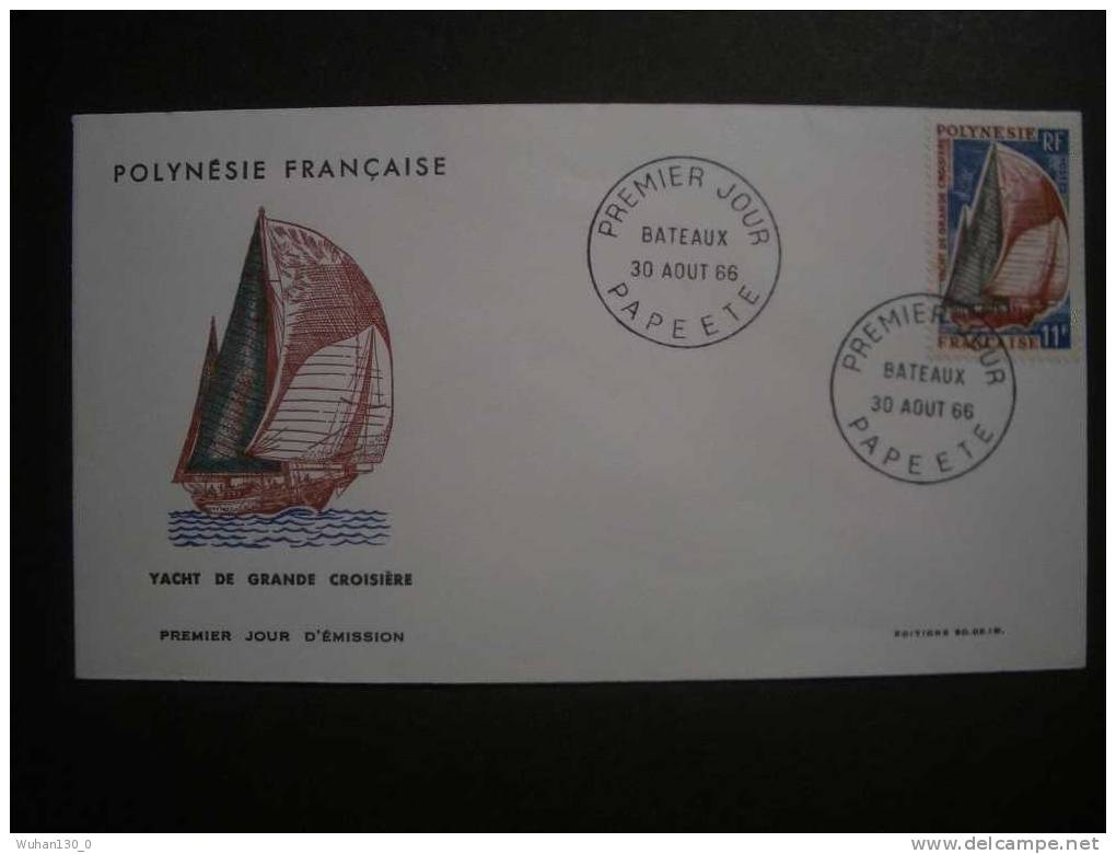 POLYNESIE  Frse   "  BATEAUX   "          6   F.D.C  Du  30  Aout  1966 - FDC