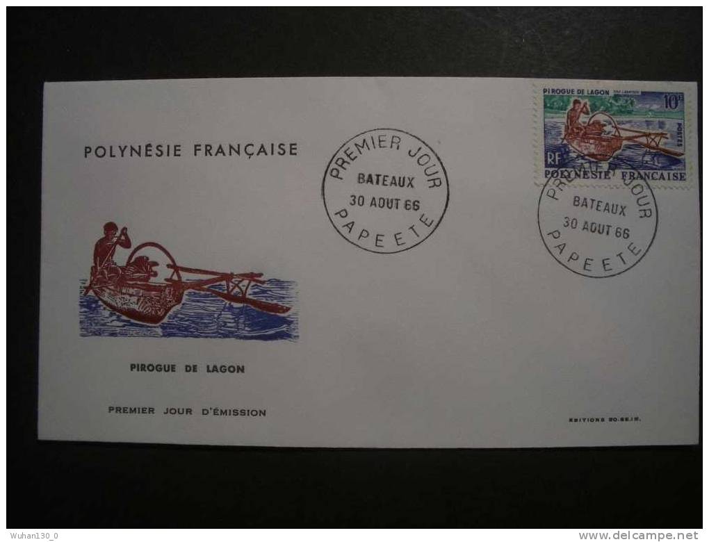 POLYNESIE  Frse   "  BATEAUX   "          6   F.D.C  Du  30  Aout  1966 - FDC