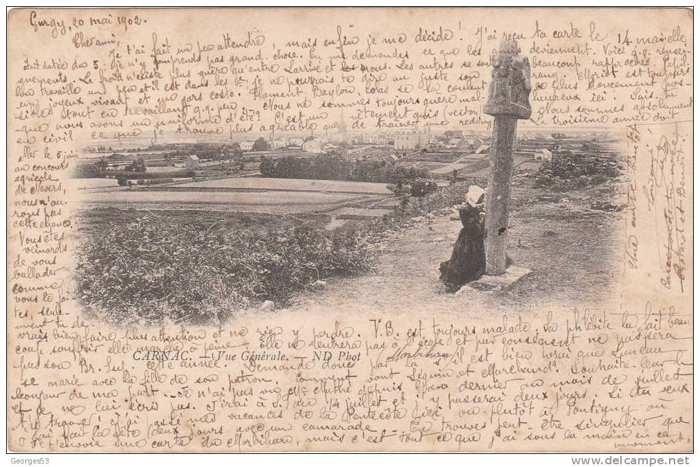 CPA CARNAC   - Vue Générale           1902 - Dolmen & Menhire