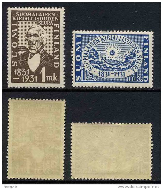 FINLANDE  / 1931 - SERIE COMPLETE  # 159 A 160  */** - Neufs