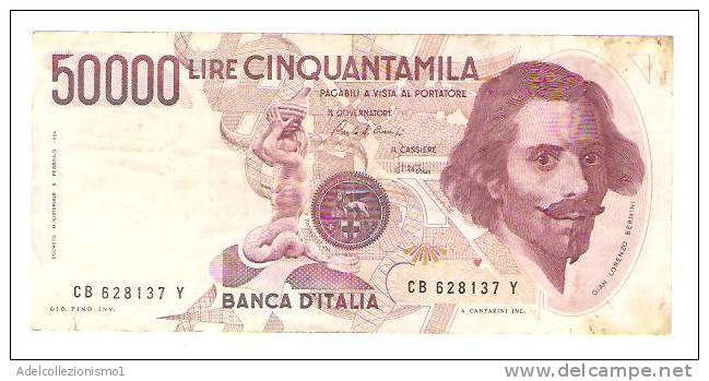 2881)bellissimo 50000 Lire Banca D' Italia Bernini I° Tipo Anno B Del -1985 Vedi Foto - 50000 Lire