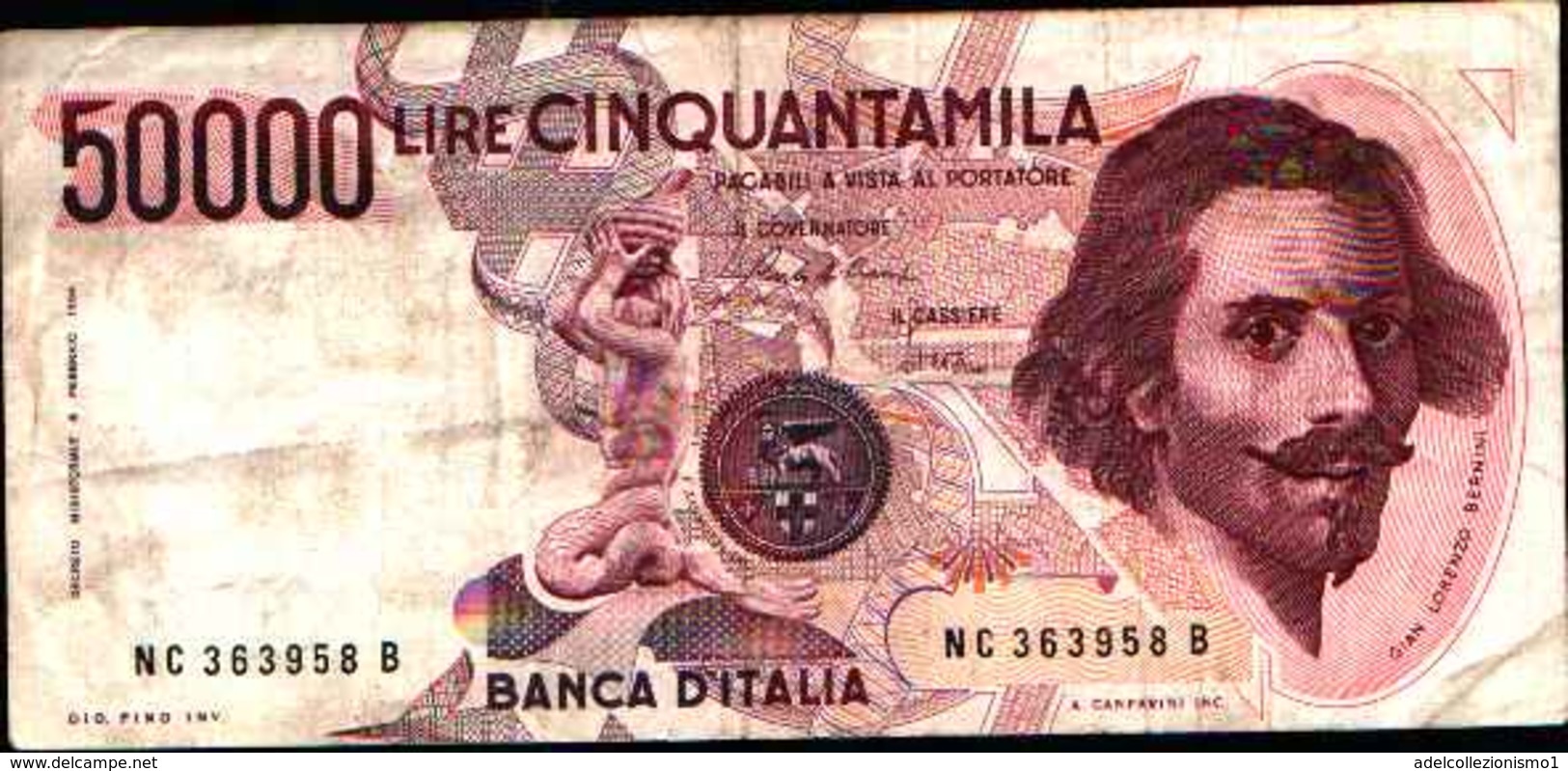 2885)bellissimo 50000 Lire Banca D' Italia Bernini I° Tipo Anno C Del -1986 Vedi Foto - 50000 Liras