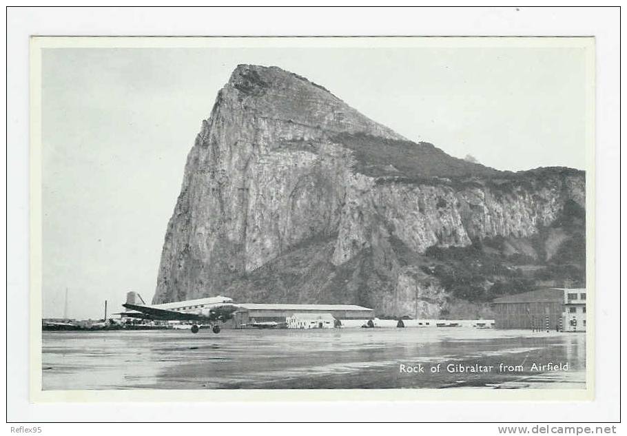 CPSM AVIATION - Rock Of Gibraltar From Airfield - Aerodrome