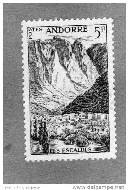 ANDORRE FRANCAIS TIMBRE N° 141 OBLITERE PAYSAGES LES ESCALDES - Used Stamps