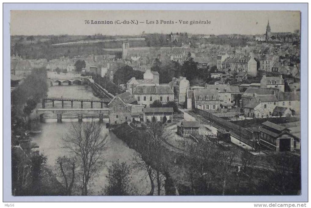 LANNION  22  - N° 76 - LES 3 PONTS  - VUE GENERALE - Lannion