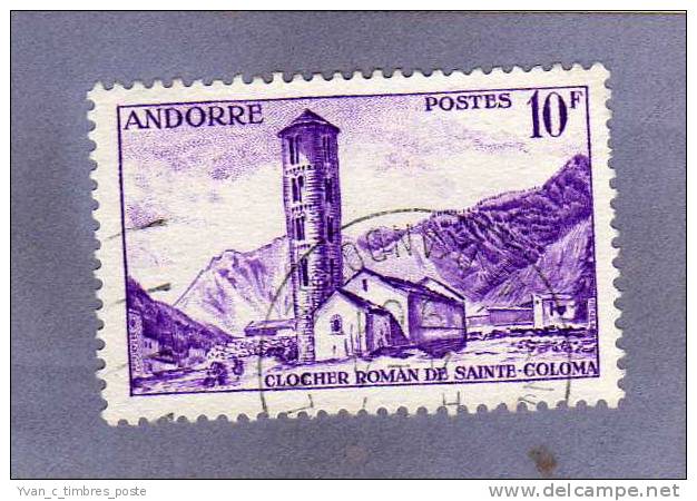 ANDORRE FRANCAIS TIMBRE N° 144 OBLITERE PAYSAGES CLOCHER DE SAINTE COLOMA - Used Stamps